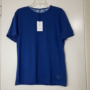 NEW! Robert Graham blue cobalt crew neck short sleeve 100% cotton tshirt Small